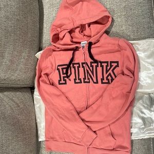 Pink by Victoria’s Secret women’s size M zippered hoodie in coral